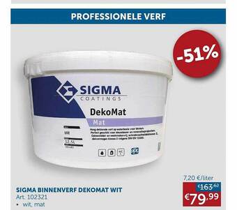 Zelfbouwmarkt Sigma binnenverf dekomat wit aanbieding