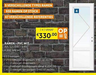 Zelfbouwmarkt Ramen pvc wit aanbieding