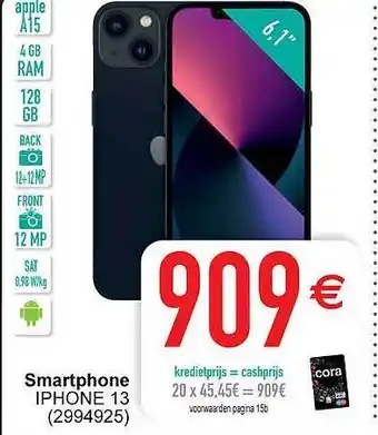 Cora Smartphone iphone 13 aanbieding