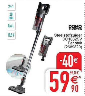 Cora Domo elektro steelstofzuiger aanbieding