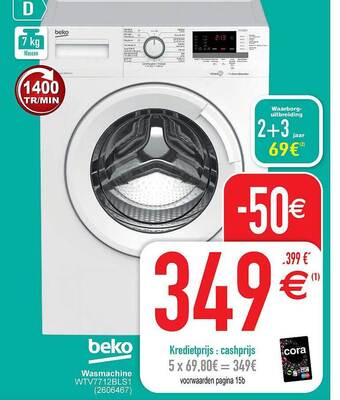 Cora Beko wasmachine aanbieding