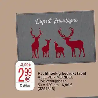 Cora Rechthoekig bedrukt tapijt allover meribel aanbieding