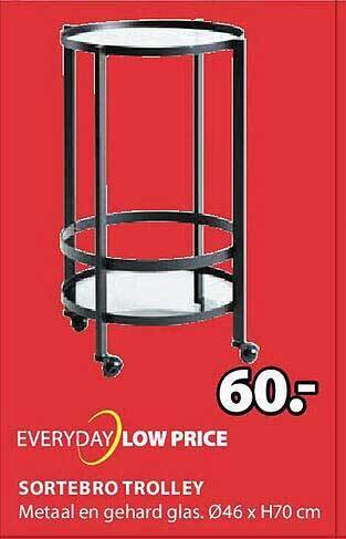 Jysk Sortebro trolley aanbieding