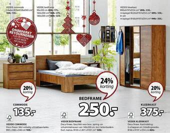 Jysk Vedde commode, vedde bedframe, vedde kleerkast aanbieding
