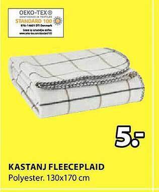 Jysk Kastanj fleeceplaid aanbieding