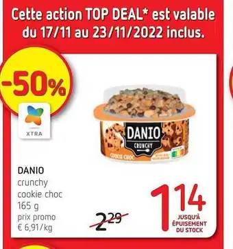 Spar Danio crunchy cookie choc aanbieding