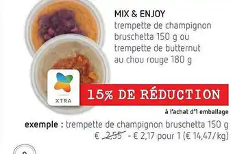 Spar Mix & enjoy trempette de champignon bruschetta ou trempette de butternut aanbieding