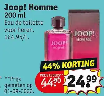 Kruidvat Joop! homme 200 ml eau de toilette voor heren aanbieding
