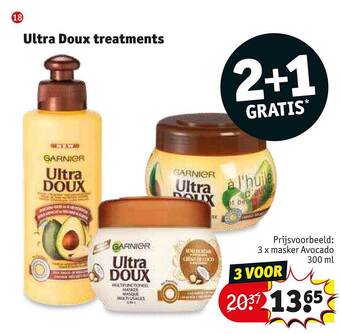 Kruidvat Ultra doux treatments 2+1 gratis aanbieding