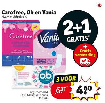 Kruidvat Carefree, ob en vania aanbieding