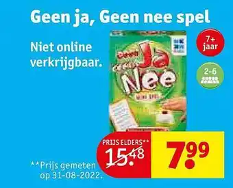 Kruidvat Geen ja, geen nee spel aanbieding