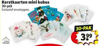 Kruidvat Kerstkaarten mini kubus 30-pak aanbieding