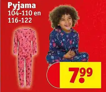 Kruidvat Pyjama 104-110 en 116-122 aanbieding