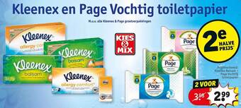 Kruidvat Kleenex en page vochtig toiletpapier aanbieding