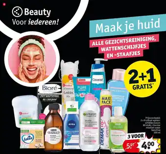 Kruidvat Gezichtsreiniging, wattenschijfjes en wattenstaafjes 2+1 gratis aanbieding