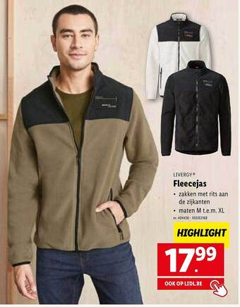 Lidl Livergy fleecejas aanbieding