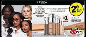 Kruidvat Loreal paris alle foundation, serum, concealer & poeder van accord parfait aanbieding