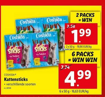 Lidl Coshida kattensticks aanbieding