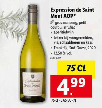 Lidl Expression de saint mont aop aanbieding