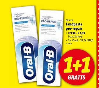 Lidl Oralb tandpasta prorepair aanbieding