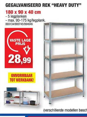 Hubo Gegalvaniseerd rek heavy duty aanbieding