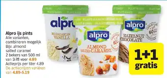 Albert Heijn Alpro ijs pints aanbieding