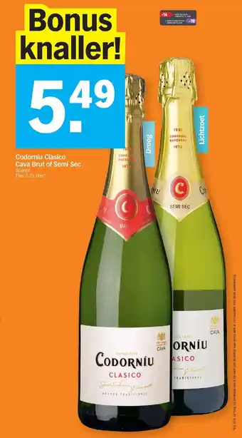 Codorniu Clasico Cava Brut of Semi Sec