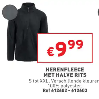 Trafic Herenfleece met halve rits S tot XXL Ref. 612602-612603 aanbieding