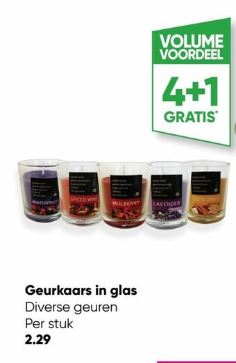 Big Bazar Geurkaars in glas 4+1 gratis aanbieding