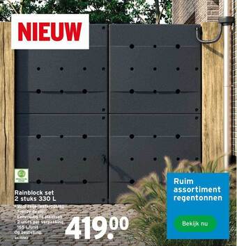 GAMMA Rainblock Set 2 Stuks 330 L aanbieding
