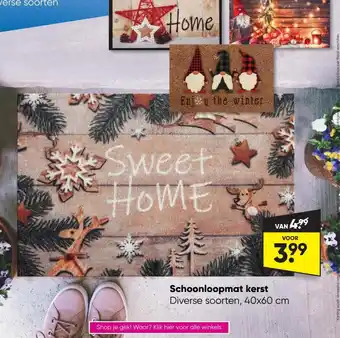 Schoonloopmat kerst 40x60CM