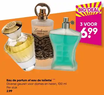 Eau de parfum of eau de toilette 100ML