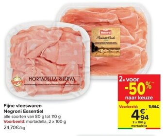 Carrefour Fijne vleeswaren Negroni Essentiel aanbieding
