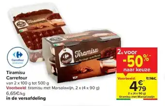 Tiramisu Carrefour in de versafdeling