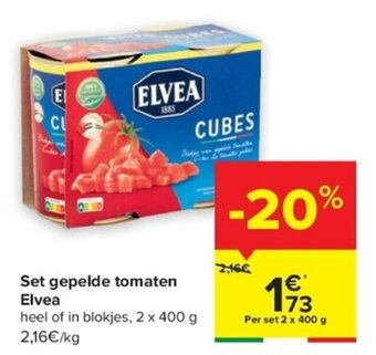 Carrefour Set gepelde tomaten Elvea aanbieding