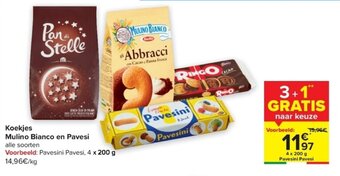Carrefour Koekjes Mulino Bianco en Pavesi aanbieding