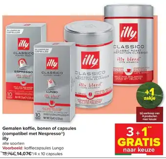 Carrefour Gemalen koffie, bonen of capsules (compatibel met Nespresso) illy aanbieding