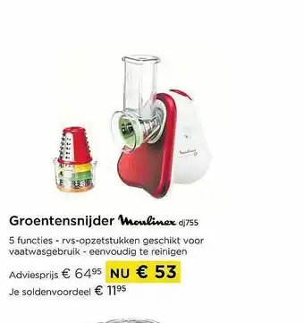 Molecule Groentensnijder Moulinex Dj755 aanbieding