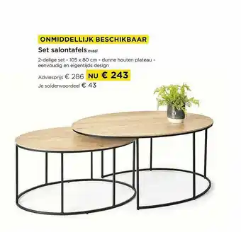 Onmiddellijk Beschikbaar Set Salontafels Ovaal