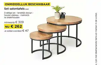 Molecule Onmiddellijk Beschikbaar Set Salontafels Rond aanbieding