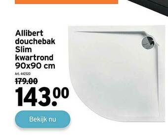 GAMMA Allibert Douchebak Slim Kwartrond 90x90 Cm aanbieding