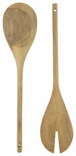 HEMA Saladebestek Hout 2-delig