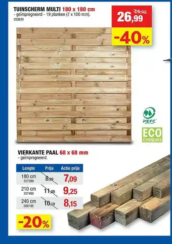 Tuinscherm Multi En Verkanten Paal