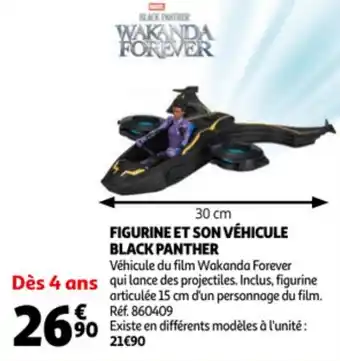 Auchan Figurine Et Son Vehicule Black Panther aanbieding