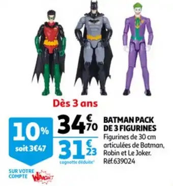 Auchan Batman Pack De 3 Figurines aanbieding