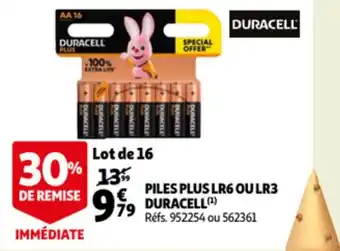 Auchan Duracell Piles Plus LR6 Ou LR3 aanbieding