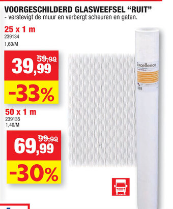 Hubo Voorgeschilderd Glasweefsel Ruit aanbieding
