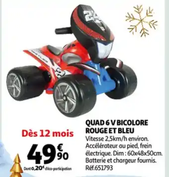 Quad 6 V Bicolore Rouge et Bleu