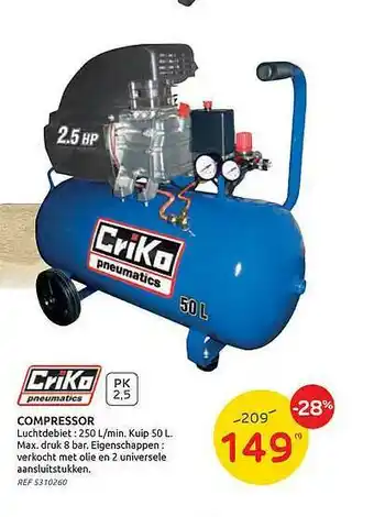 Brico Crika Compressor aanbieding