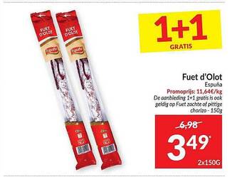 Intermarché Fuet D'olot Espuña aanbieding